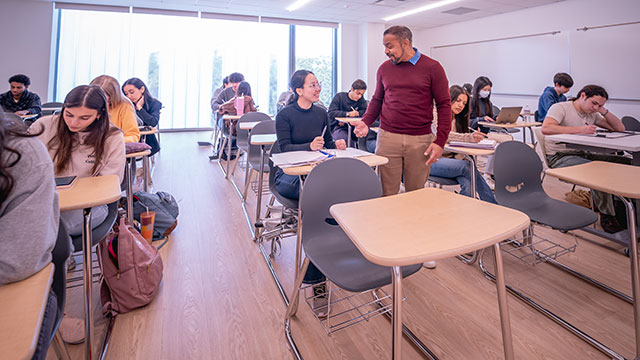 Classroom in the new Math and Science building