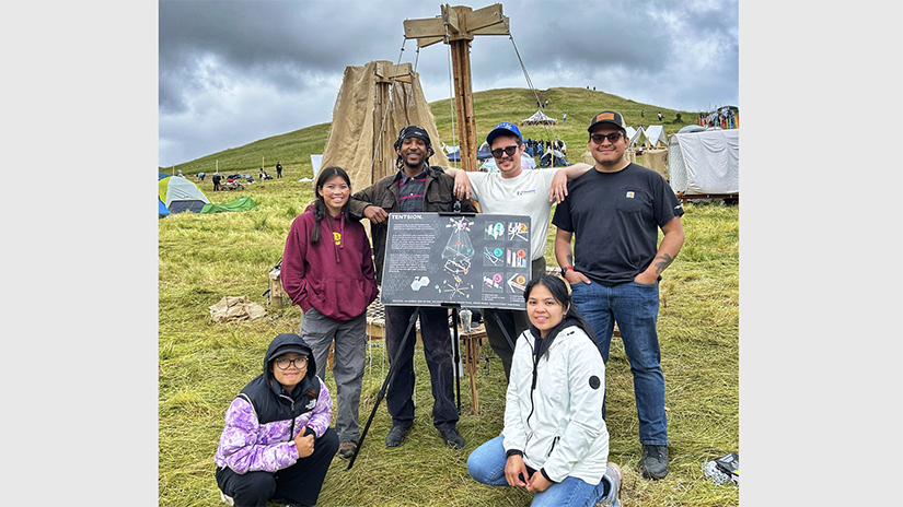 SMC students on Team Tentsion (L-R): Eaint Hsu Pyae, Lea Jacobson, River Jordan, Beau Carter, Michelle Morales, Diego Bedoya. (Photo Credit: William Ellsworth)