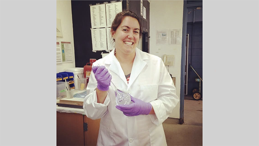 Setting up reagents for chemical analyses of seawater samples in the lab on Catalina.
