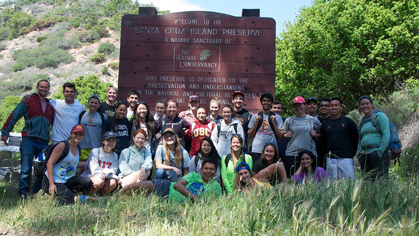 With USC students on Santa Cruz Island