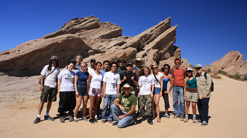 Selby with students at Vasquez Rocks