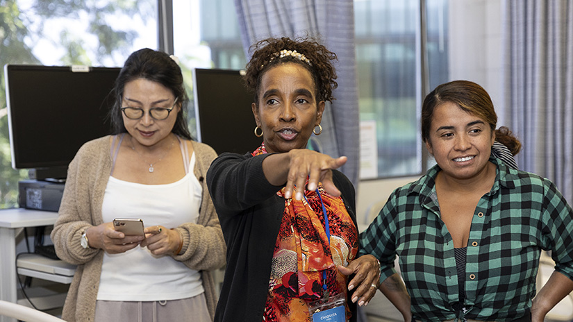 Dr. Chi teaching the basics of caregiving