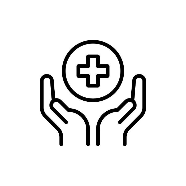 Hands holding cross