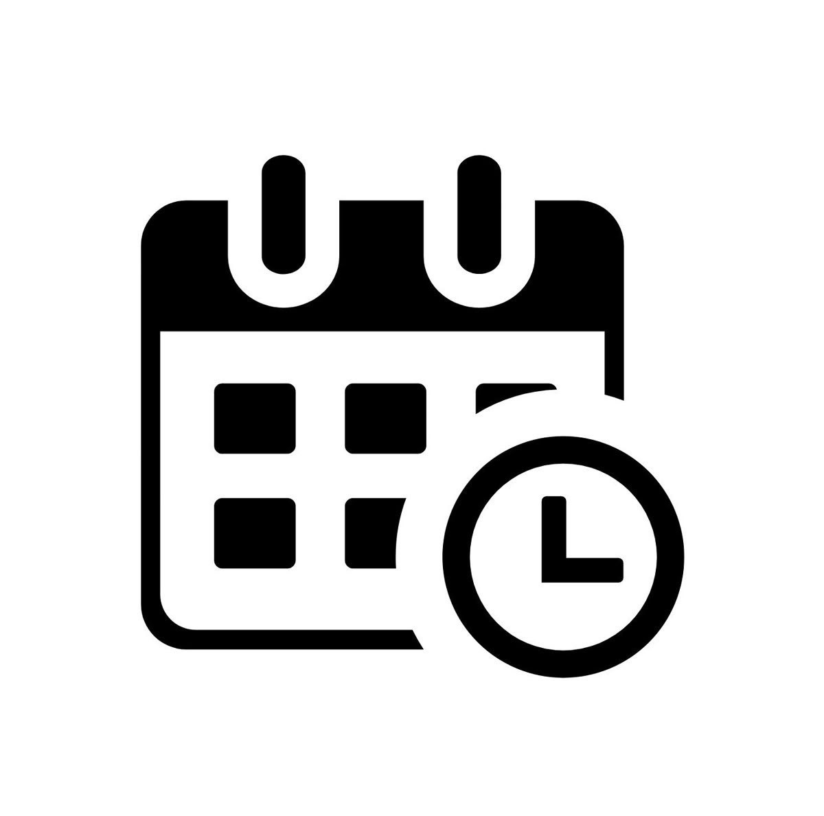 Calendar with clock over it